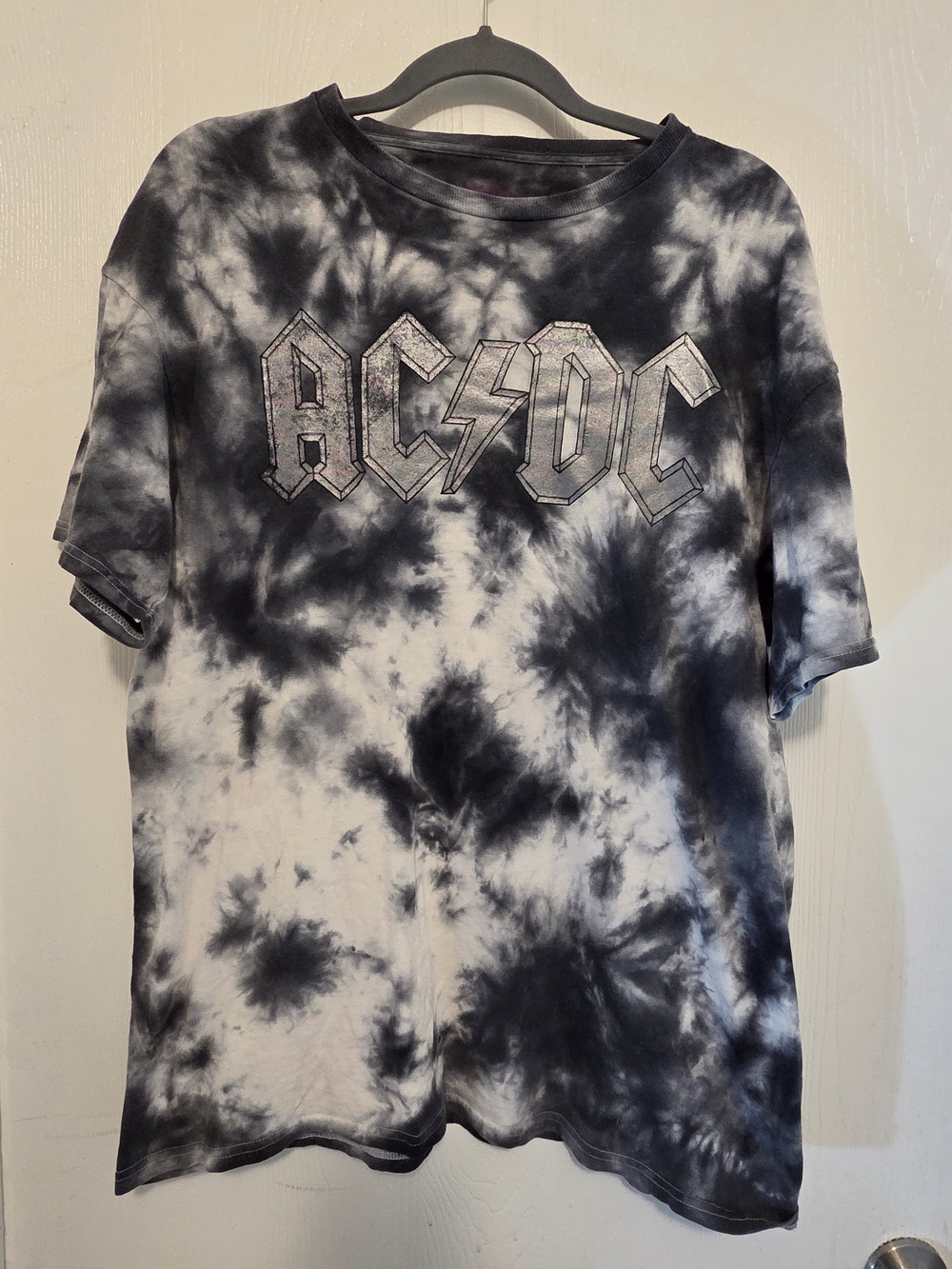 AC/DC Kids Tie-Dye Logo Tee - Black & White
